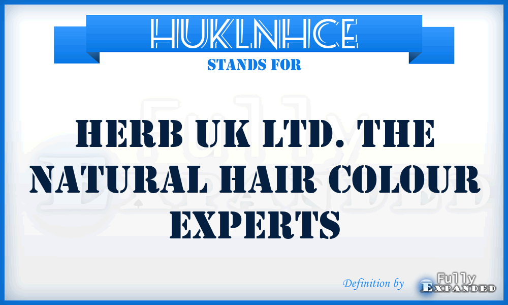 HUKLNHCE - Herb UK Ltd. the Natural Hair Colour Experts