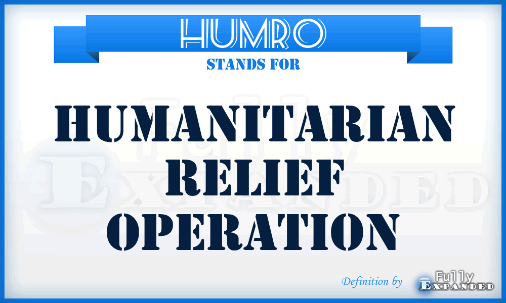 HUMRO - humanitarian relief operation
