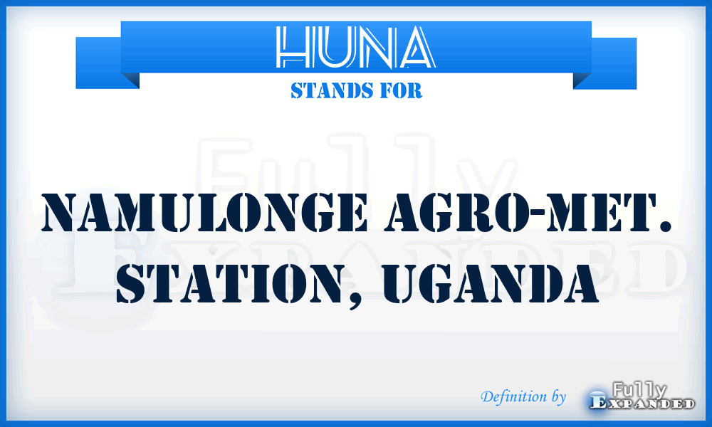 HUNA - Namulonge Agro-Met. Station, Uganda