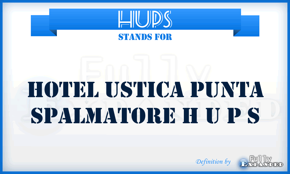 HUPS - Hotel Ustica Punta Spalmatore H U P S