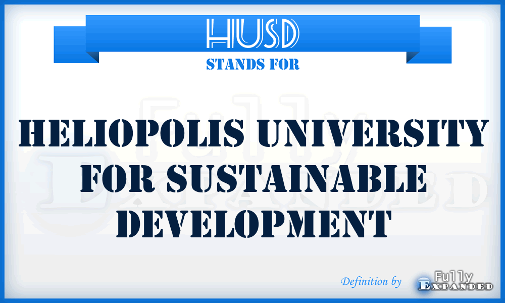 HUSD - Heliopolis University for Sustainable Development