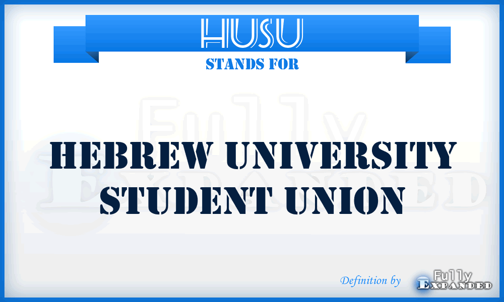 HUSU - Hebrew University Student Union