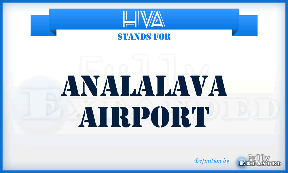 HVA - Analalava airport