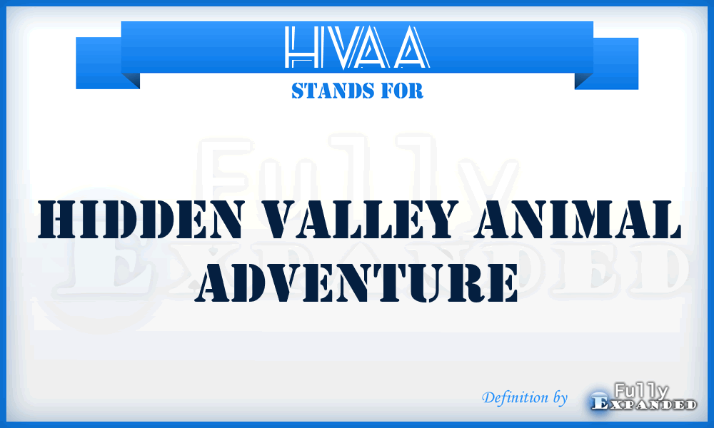 HVAA - Hidden Valley Animal Adventure