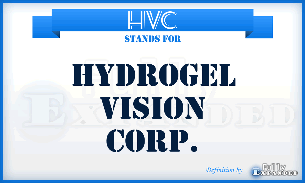 HVC - Hydrogel Vision Corp.