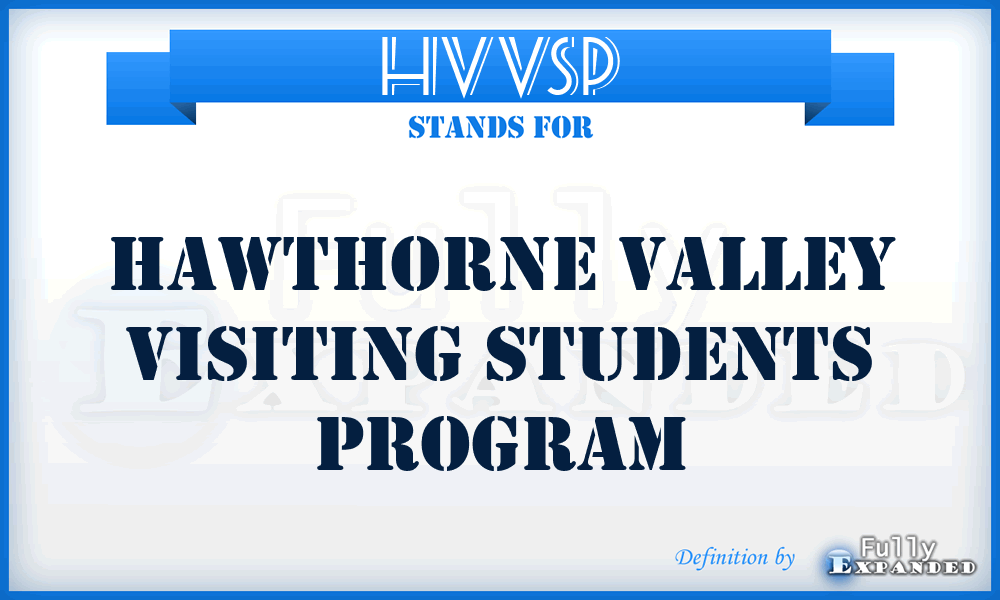 HVVSP - Hawthorne Valley Visiting Students Program