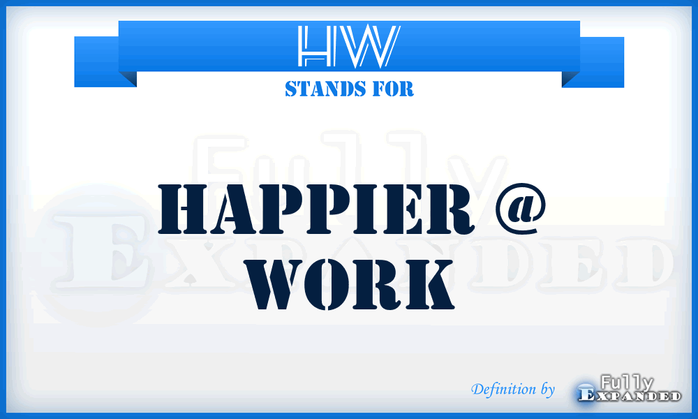 HW - Happier @ Work