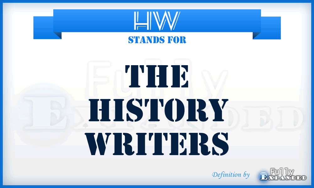 HW - The History Writers