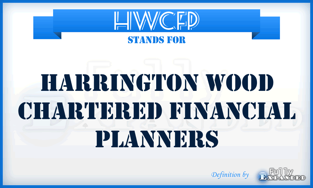 HWCFP - Harrington Wood Chartered Financial Planners