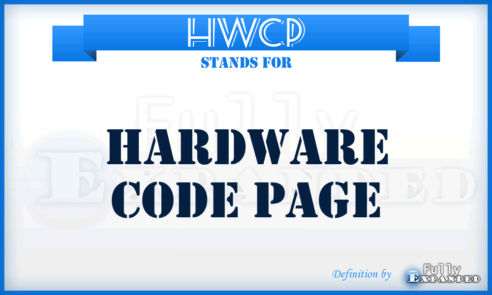 HWCP - hardware code page