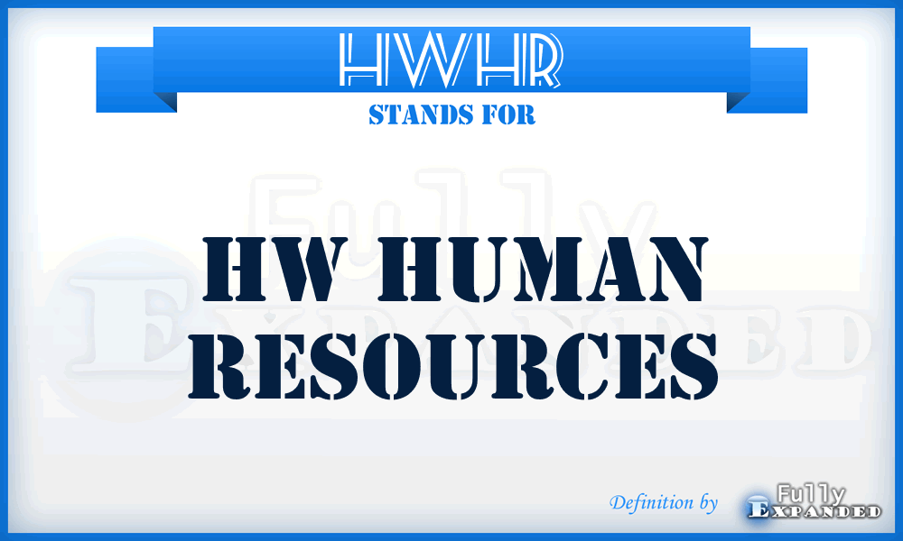 HWHR - HW Human Resources