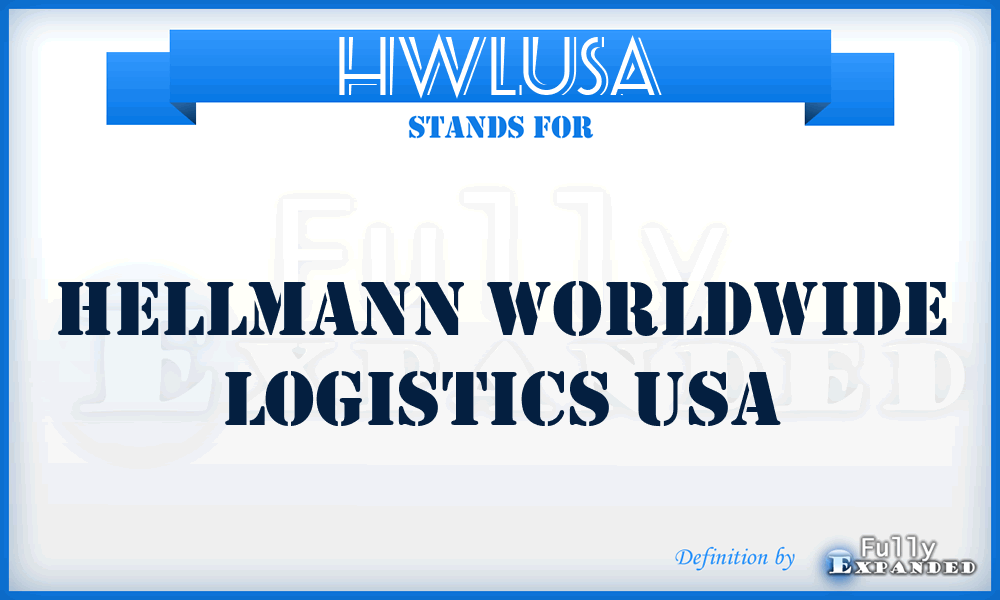 HWLUSA - Hellmann Worldwide Logistics USA