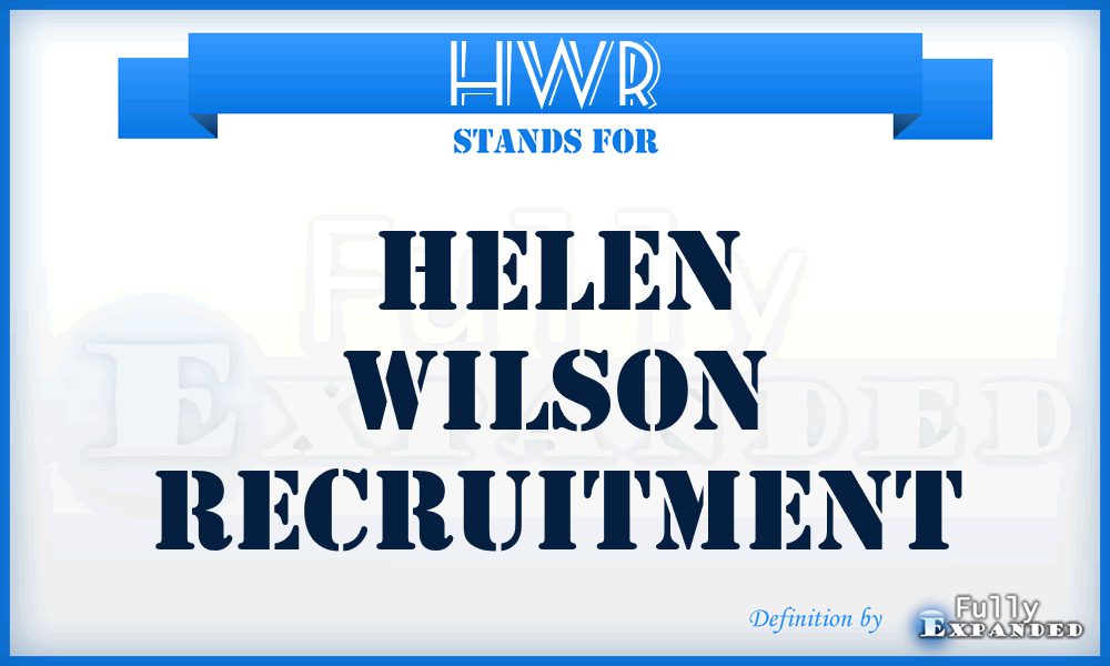 HWR - Helen Wilson Recruitment