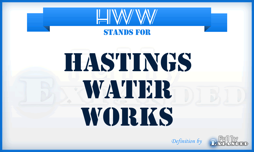 HWW - Hastings Water Works