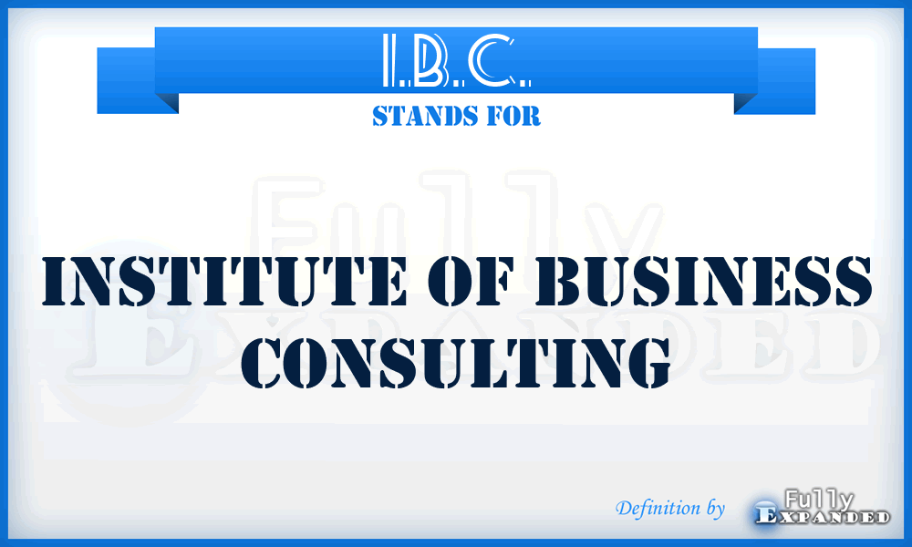 I.B.C. - Institute of Business Consulting