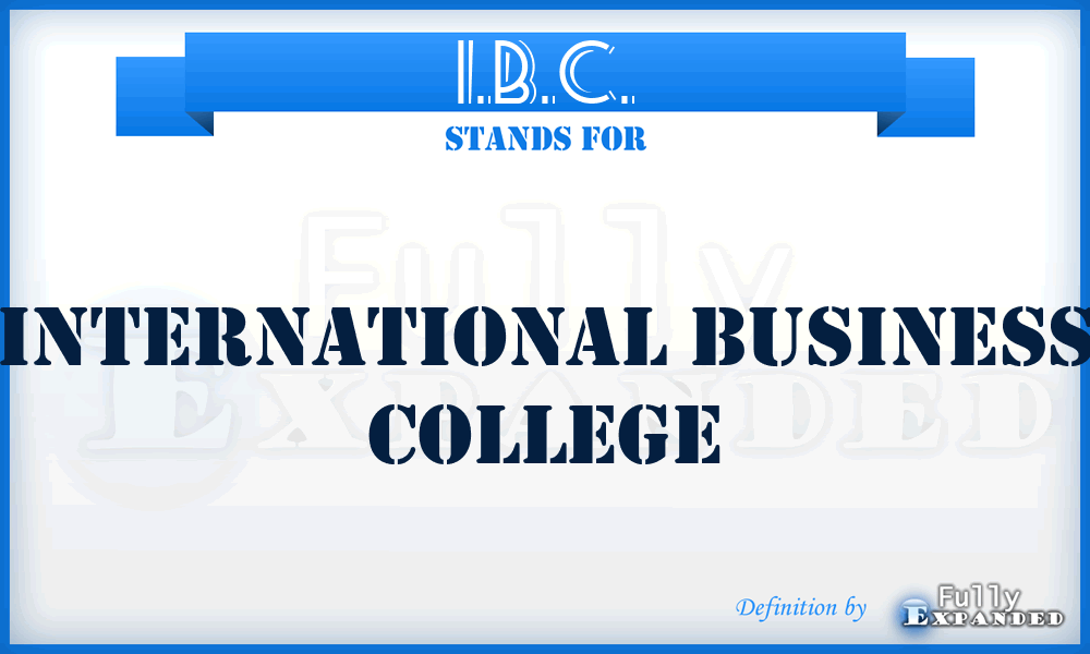 I.B.C. - International Business College