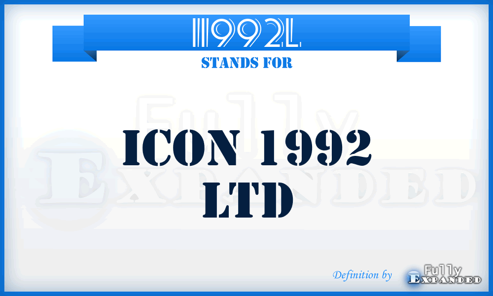 I1992L - Icon 1992 Ltd