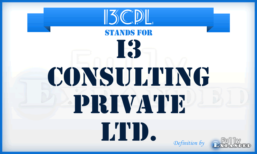 I3CPL - I3 Consulting Private Ltd.