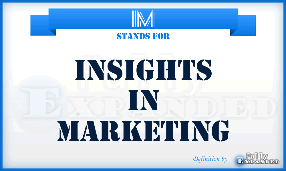 IM - Insights in Marketing