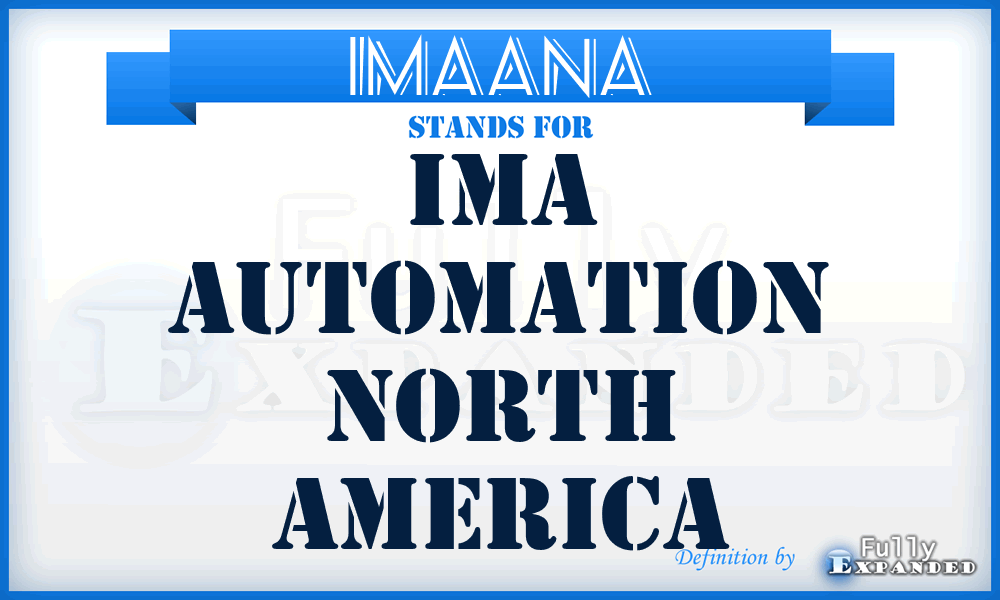 IMAANA - IMA Automation North America