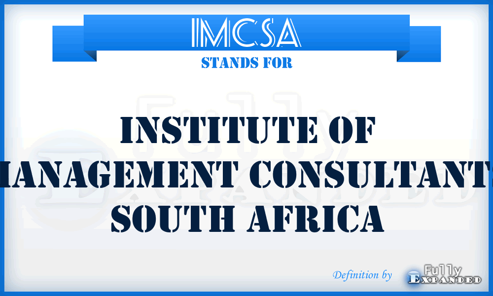 IMCSA - Institute of Management Consultants South Africa