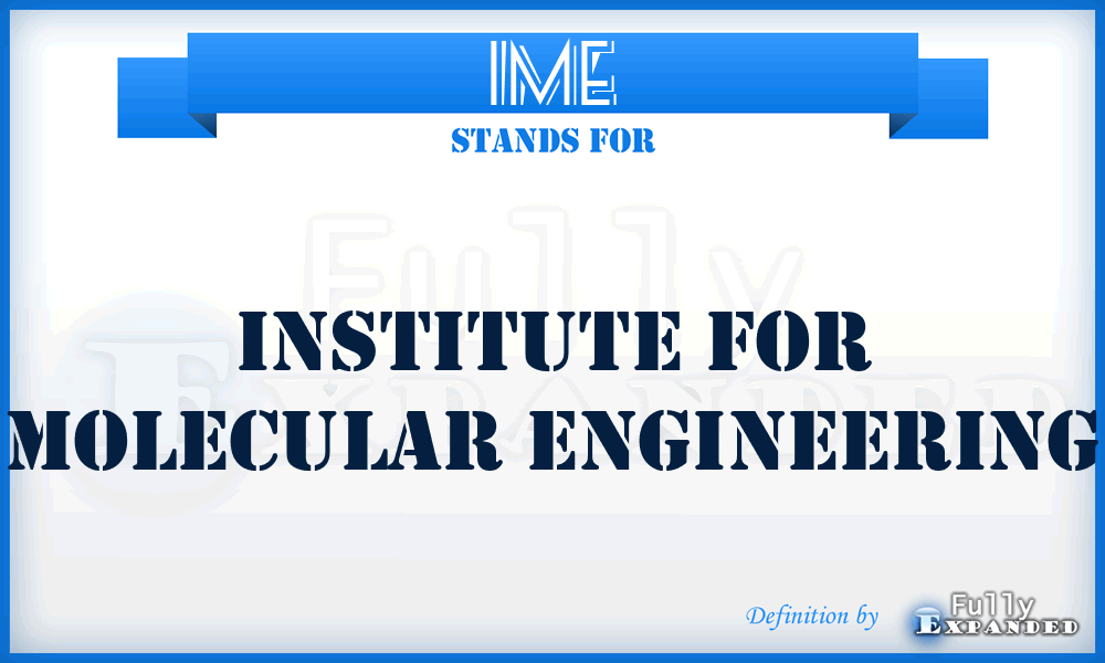 IME - Institute for Molecular Engineering