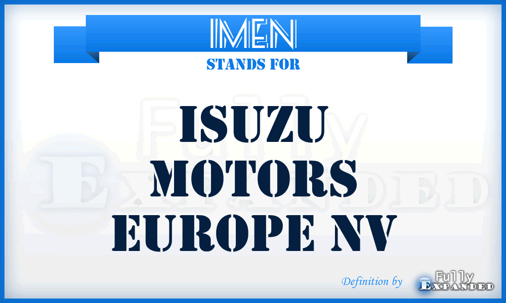IMEN - Isuzu Motors Europe Nv