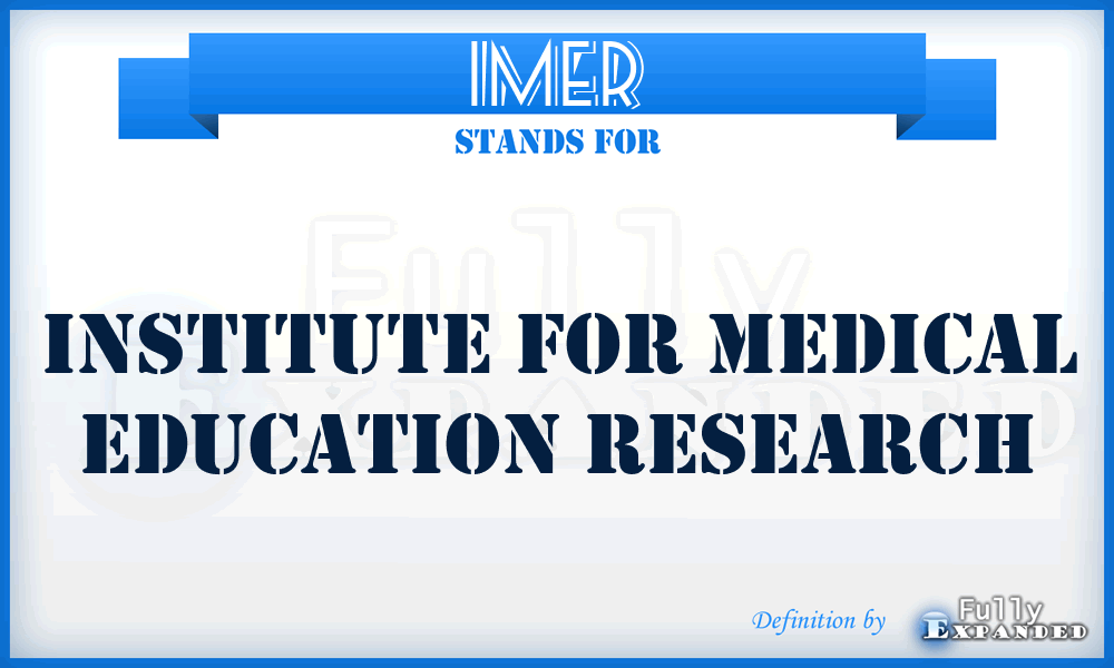 IMER - Institute For Medical Education Research