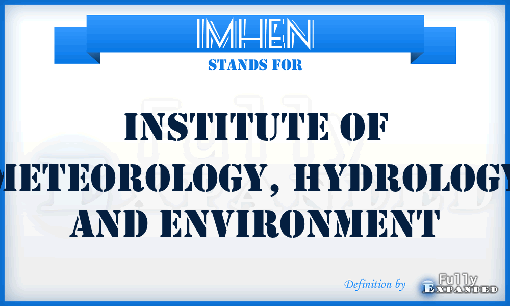 IMHEN - Institute of Meteorology, Hydrology and Environment