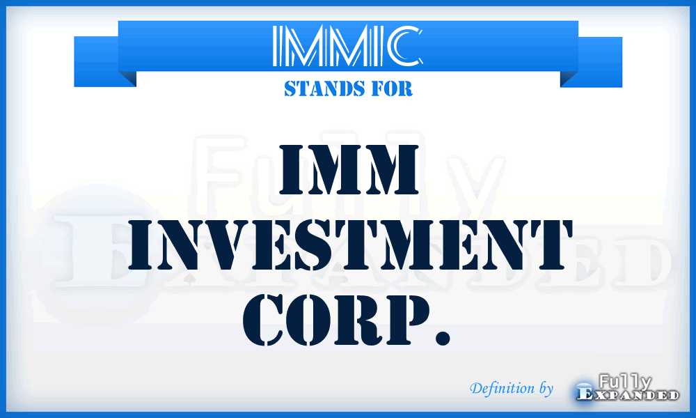 IMMIC - IMM Investment Corp.