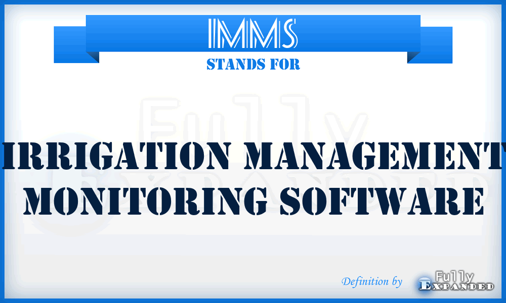 IMMS - Irrigation Management Monitoring Software