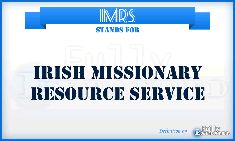 IMRS - Irish Missionary Resource Service