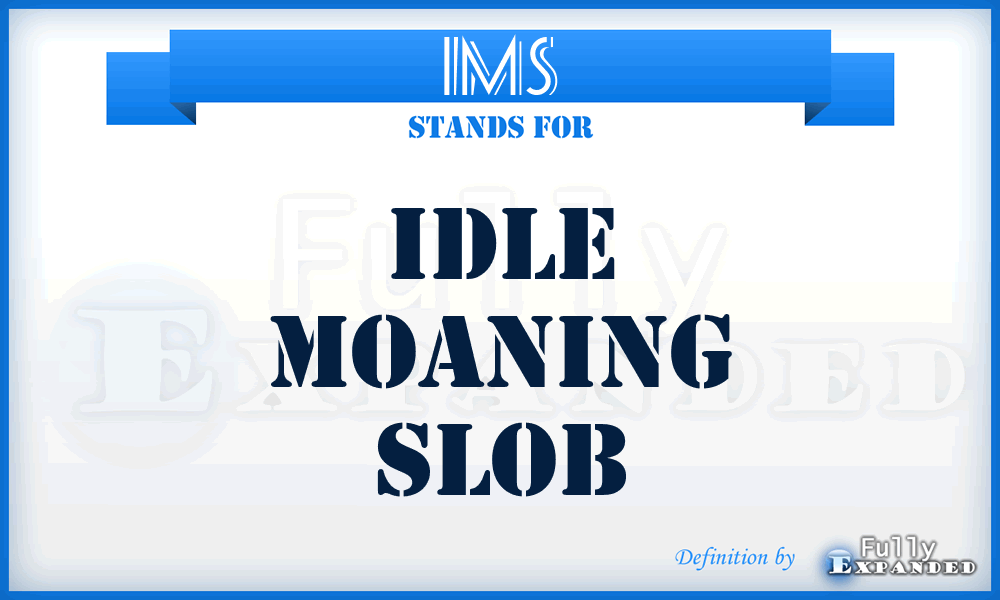 IMS - Idle Moaning Slob
