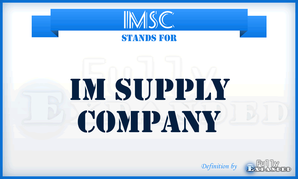 IMSC - IM Supply Company