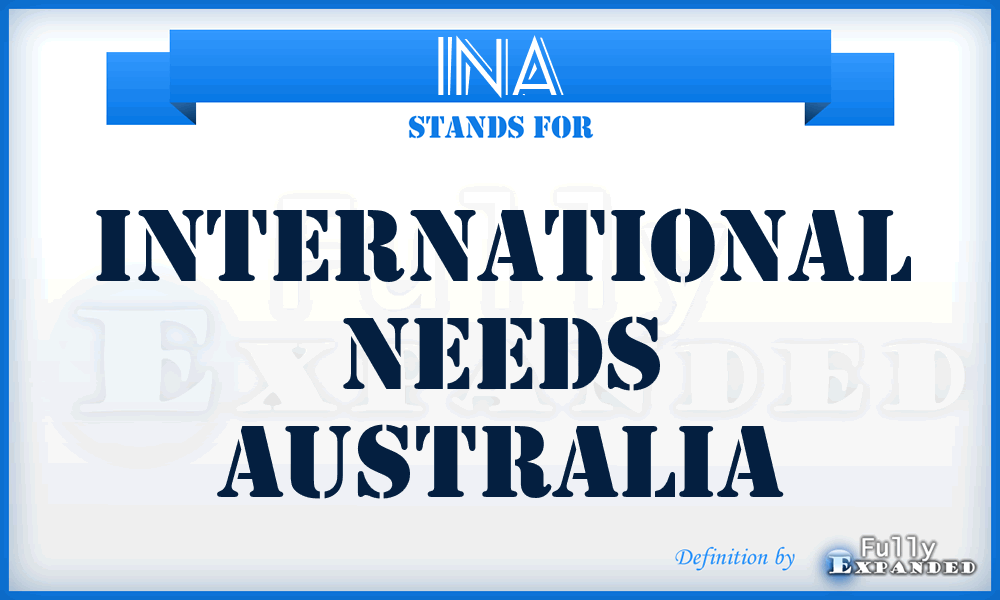 INA - International Needs Australia