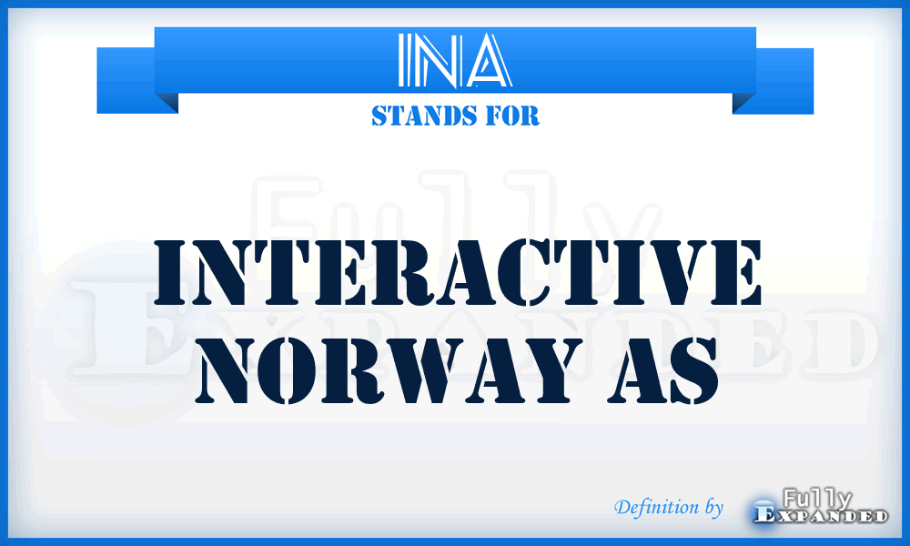 INA - Interactive Norway As