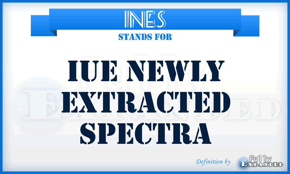 INES - Iue Newly Extracted Spectra