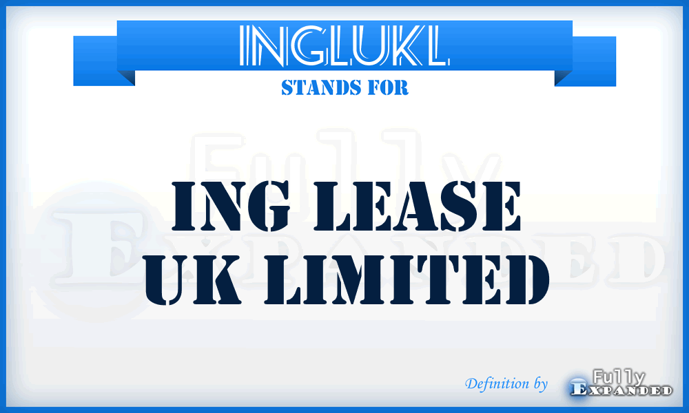 INGLUKL - ING Lease UK Limited