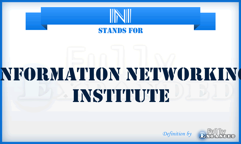 INI - Information Networking Institute