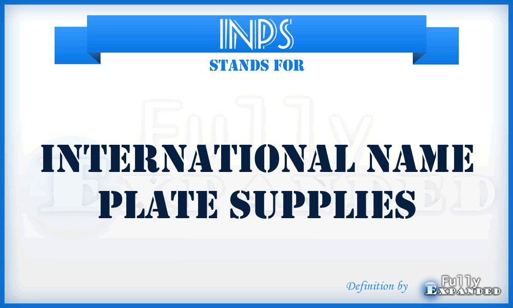 INPS - International Name Plate Supplies