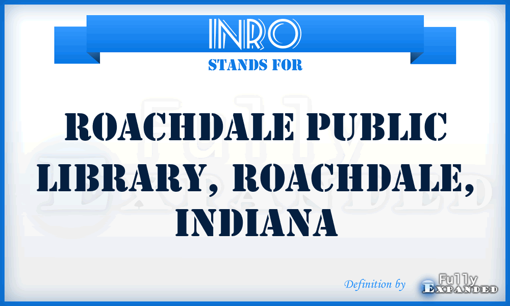 INRO - Roachdale Public Library, Roachdale, Indiana