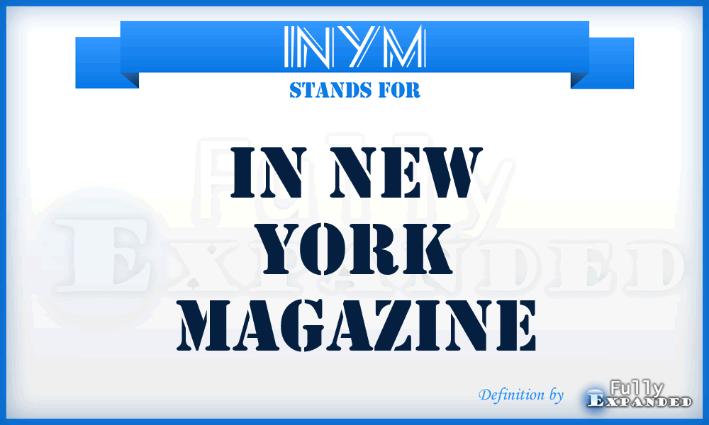 INYM - In New York Magazine