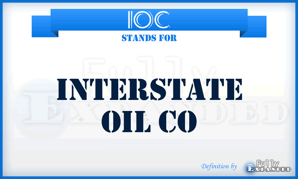 IOC - Interstate Oil Co