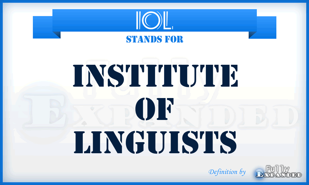 IOL - Institute of Linguists
