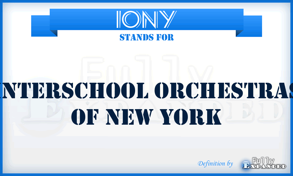 IONY - Interschool Orchestras of New York