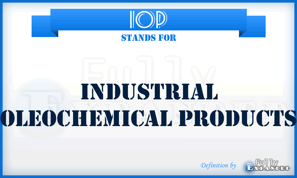 IOP - Industrial Oleochemical Products