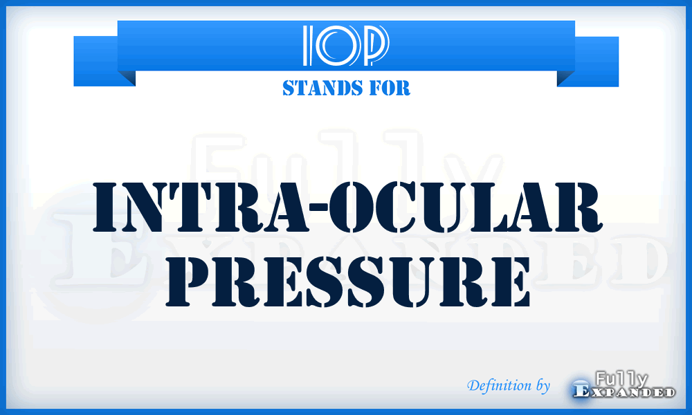 IOP - Intra-Ocular Pressure