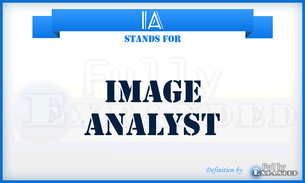 IA - Image Analyst