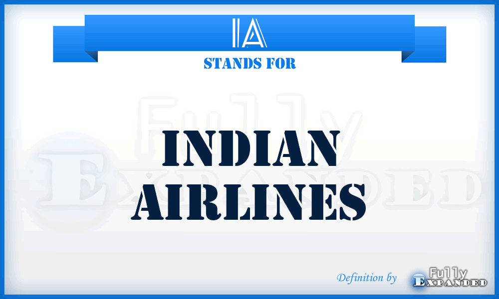 IA - Indian Airlines