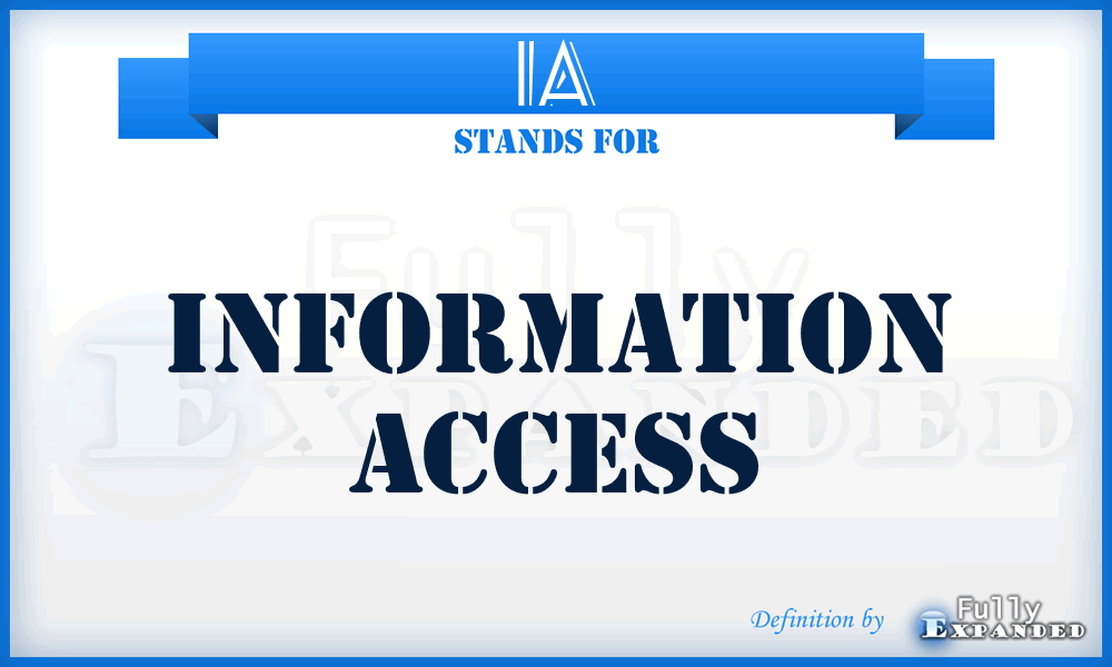 IA - Information Access